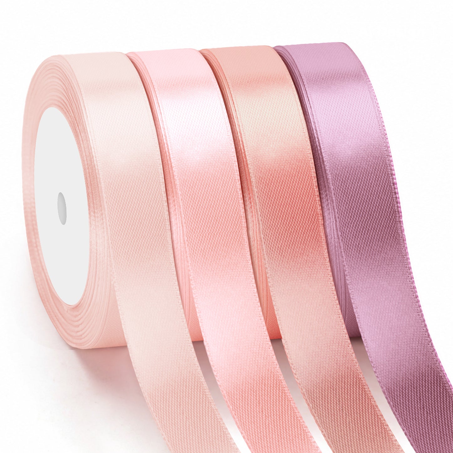 G2PLUS Dusty Pink Satin Ribbon for Gift Wrapping, 4 Rolls, 20mm x 22m 88m Total Gift Wrapping Ribbon, Ribbon for Weddings, Baby Showers, DIY Crafts, Bows, Bouquet Wrapping