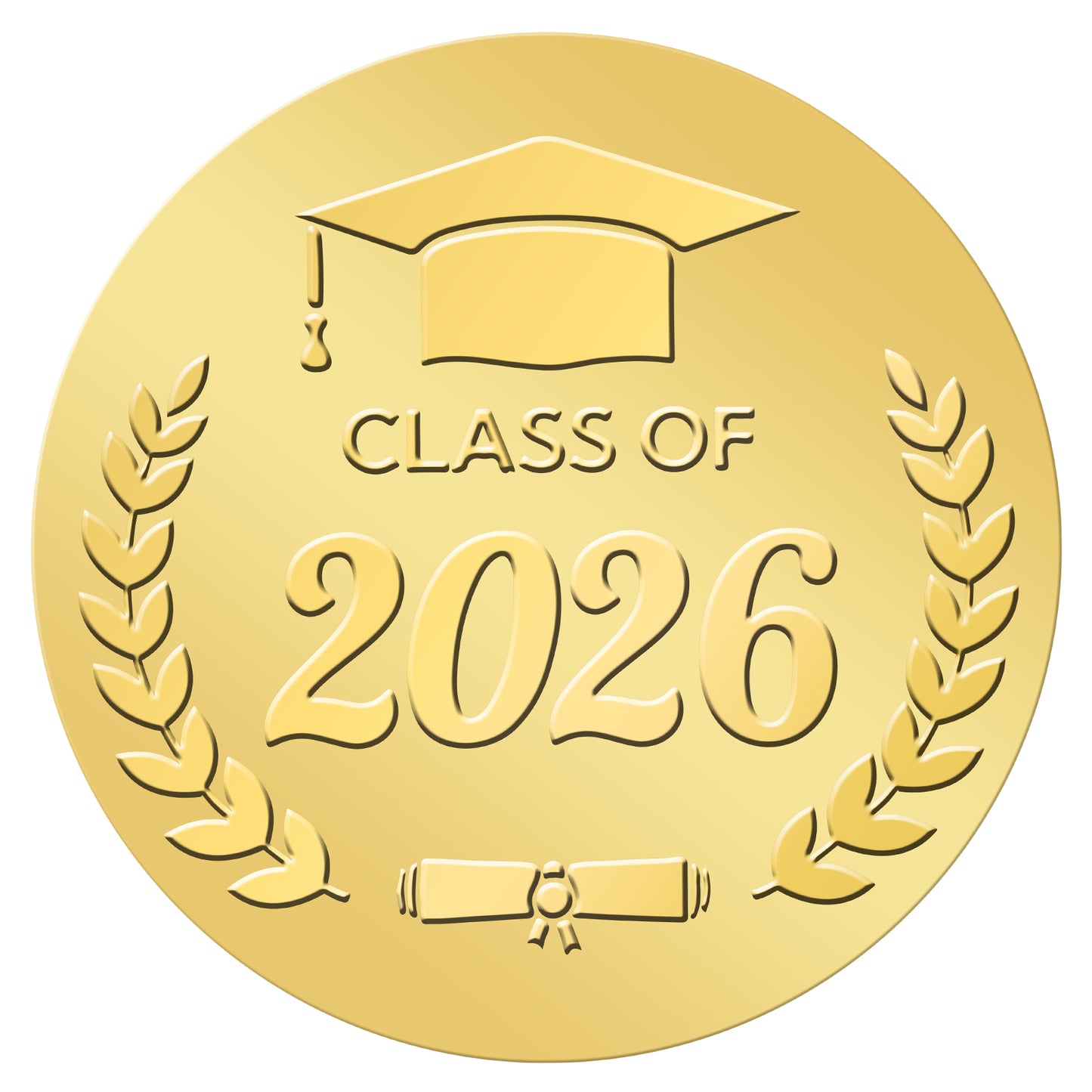 G2PLUS 100Pcs Graduation Stickers - Gold Foil Embossed Class of 2026 Stickers 2 Inch Graduation Cap Envelope Seal Labels for Gradutes Diplomas Awards Invitation Party Favors