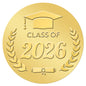 G2PLUS 100Pcs Graduation Stickers - Gold Foil Embossed Class of 2026 Stickers 2 Inch Graduation Cap Envelope Seal Labels for Gradutes Diplomas Awards Invitation Party Favors