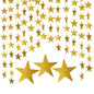 G2PLUS Gold Glitter Star Garland, 16m Sparkling Star Bunting Garland, Paper Star Garland for Birthday, Twinkle Little Star Party Garlands for Wedding Graduation Birthday Party Backdrop