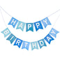 G2PLUS Pre-Strung Happy Birthday Banner Blue, Large Happy Birthday Paper Bunting, No-DIY Birthday Banner for Boys Kids Birthday Party Decorations