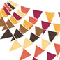 G2PLUS 12M Organge Brown Red Fabric Bunting Banner, 42PCS Large Fall Bunting Banner, 19x21CM Reusable Cotton Triangle Garland for Halloween, autumn Garden Decoration