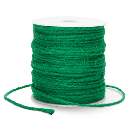 G2PLUS Natural Jute Twine String, 3mm Jute Garden Twine, 328 Feet Jute Twine String for Crafts, 3 Ply Hemp Twine Rope for Gift Wrapping and Climbing Plants, Arts, Decoration Packing String（Green）