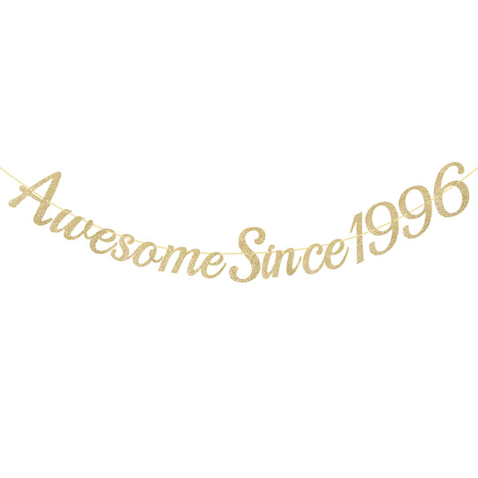 G2PLUS Pre-Strung 30th Birthday Banner, Glitter 30th Birthday Decorations Champagne Gold Happy 30th Birthday Banner, 3m Awesome Since 1996 Banner, 30th Birthday Party Decorations