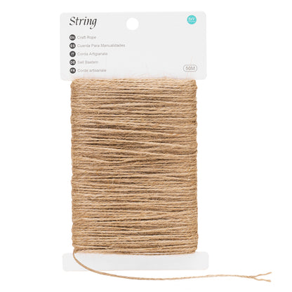 G2PLUS 2mm 2 Ply Natural Jute Twine String, 164Ft Craft Jute Rope Twine for Gift Wrapping, DIY Crafts, Gardening, Handmade Arts Decoration