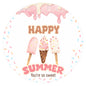 G2PLUS Summer Gift Stickers - 60Pcs Happy Summer Stickers 2 Inch Round Ice Cream Label Sticker for Envelope Seals, Gift Cards, Bags, Small Business, Hawaii Tropical Luau Party Favors