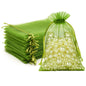 G2PLUS Sage Green Organza Gift Pouches - 10x15 CM Medium Organza Favor Bags,100PCS Wedding Jewelry Bags - Clear Mesh Pouches Perfect for Wedding, Christmas, Birthday, Anniversary