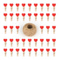 G2PLUS 100PCS Mini Wooden Heart Pegs - 3.5cm Wooden Photo Display Clips - Tiny Wooden Clothes Pegs with 30 M Jute String for Arts and Crafts, Weddings & Events