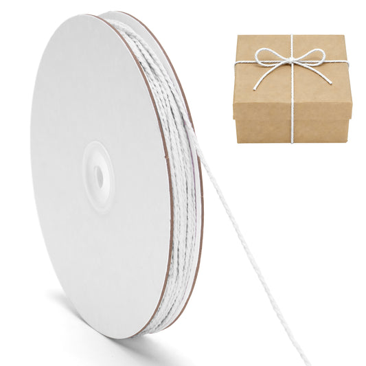 G2PLUS White Cotton String - 2mm 328ft Cotton Butchers Twine String for Gift Wrapping, Baking, Cooking, DIY Crafts, Party Decorations