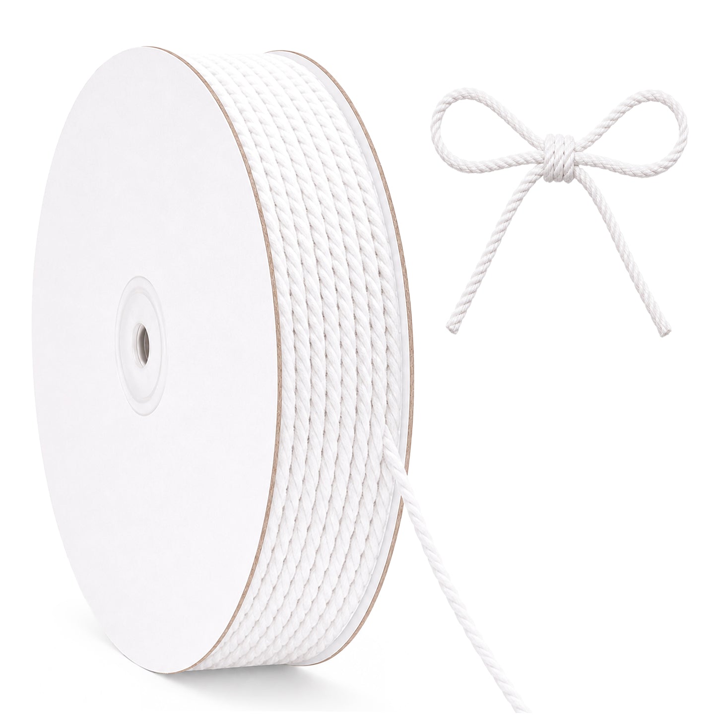 G2PLUS White Macrame Cotton Rope Cord 3MM Craft Cotton Twine String, 100M Durable Bakers Twine for DIY Crafts and Handmade Arts (White)