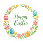 G2PLUS Happy Easter Stickers - 60Pcs Easter Eggs Labels for Baskets 2 Inch Round Watercolors Flower Wreath Sticker for Goddies Bags, Cards, Envelope Seals, Party Supplies - G2Plus