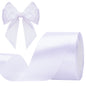 G2PLUS White Stain Ribbons, 50mm Gift Wrap Ribbon, 22M Ribbons for Gift Wrapping, Christmas Day Decorative Ribbon, Wide Fabric Ribbon, Gift Wrapping Ribbon for Crafting, Wedding Party Decoration