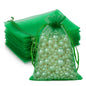 G2PLUS Green Organza Gift Pouches - 10x15 CM Medium Organza Favor Bags, 100 PCS Wedding Jewelry Bags - Clear Mesh Pouches Perfect for Wedding, Christmas, Birthday, Anniversary