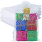G2PLUS White Organza Gift Pouches, 20x30 CM Large Organza Favour Bags, 50 PCS Wedding Jewelry Bags, Clear Mesh Pouches for Wedding, Christmas, Birthday, Anniversary