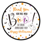 G2PLUS Halloween Stickers, 60PCS Halloween Thank You Stickers, 2'' Round Happy Halloween Stickers, Halloween Thank You for All You Stickers, Boo Gift Stickers for Candy Bags, Halloween Party Favors