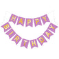 G2PLUS Pre-Strung Happy Birthday Banner Purple and Gold: 16 x 20 cm Large No-DIY Birthday Banner for Women Mom Birthday Party Decorations