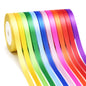 G2PLUS Rainbow Satin Ribbon for Gift Wrapping, 12 Rolls, 10mm x 9m 108m Total Gift Wrapping Ribbon, Ribbon for Birthday Parties, Rainbow-Themed Decor, DIY Crafts