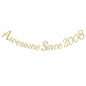 G2PLUS Pre-Strung 18th Birthday Banner, Glitter 18th Birthday Decorations Champagne Gold Happy 18th Birthday Banner, 3m Awesome Since 2008 Banner, 18th Birthday Party Decorations