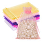 G2PLUS Multi-colored Organza Gift Pouches - 10x15 CM Medium Organza Favor Bags, 100 PCS Wedding Jewelry Bags - Coloful Mesh Pouches for Wedding, Christmas, Birthday, Anniversary