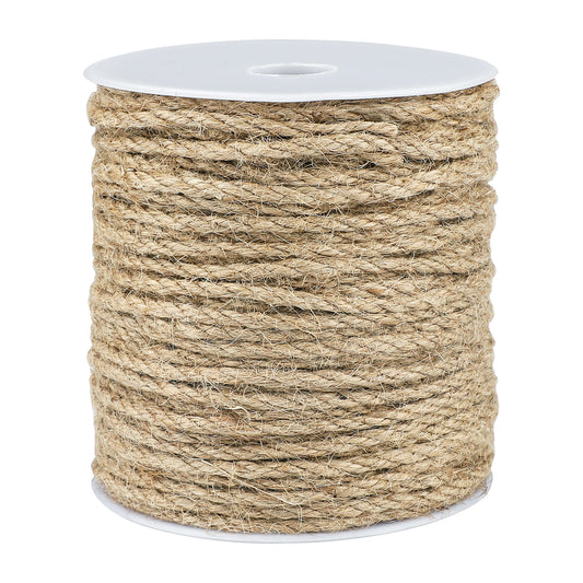 G2PLUS 4MM Thick Jute Hemp Rope, 45M Natural Jute String Twine, Craft Rope for DIY Cat Scratcher, Gardening Bundling Craft Decoration