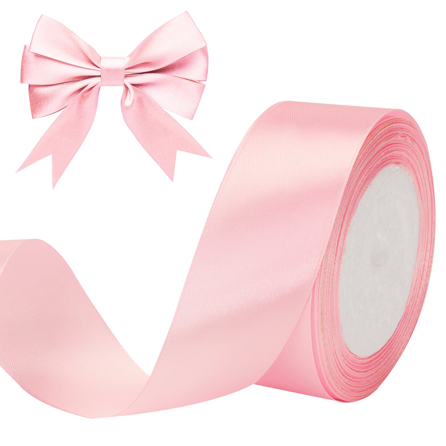 G2PLUS Pink Stain Ribbons, 40mm Gift Wrap Ribbon, 22M Ribbons for Gift Wrapping, Valentine's Day Decorative Ribbon, Wide Fabric Ribbon, Gift Wrapping Ribbon for Crafting, Wedding Party Decoration