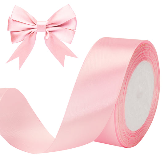 G2PLUS Pink Stain Ribbons, 40mm Gift Wrap Ribbon, 22M Ribbons for Gift Wrapping, Valentine's Day Decorative Ribbon, Wide Fabric Ribbon, Gift Wrapping Ribbon for Crafting, Wedding Party Decoration