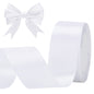 G2PLUS White Stain Ribbons, 40mm Gift Wrap Ribbon, 22M Ribbons for Gift Wrapping, Valentine's Day Decorative Ribbon, Wide Fabric Ribbon, Gift Wrapping Ribbon for Crafting, Wedding Party Decoration