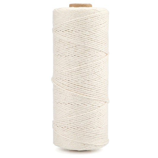 G2PLUS 200M Beige Gift String Twine, 1.0MM Cotton Wrapping Bakers String, 3Ply Butchers String, Handicrafts Decorative Cord Twine for DIY Gift Decorations
