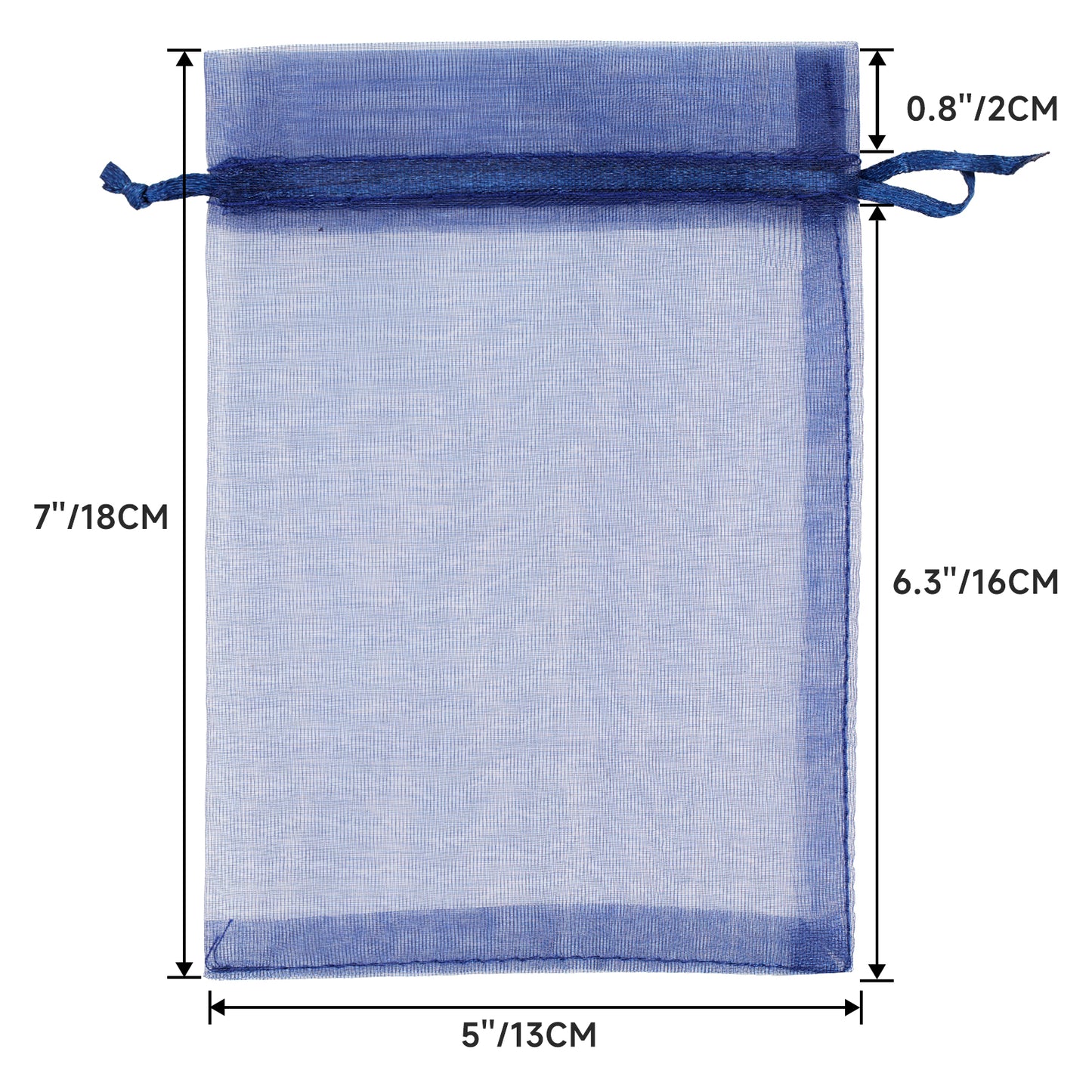 G2PLUS 25PCS Navy Blue Organza Bags 5x7 inches - Sheer Mesh Jewelry Pouches, Organza Gift Bags with Drawstring for Candy, Jewelry, Wedding Party Favors