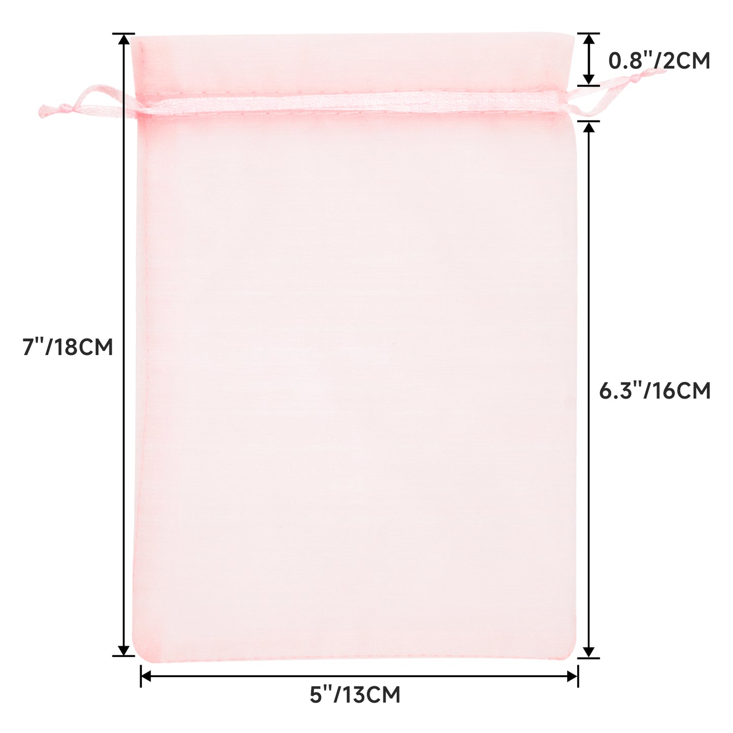 G2PLUS 25PCS Blush Pink Organza Bags 5x7 inches - Drawstring Organza Bags, Candy Gift Wrap Pouches for Baby Shower, Birthday, Wedding Party Favors