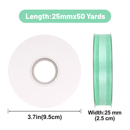 G2PLUS 25mm Mint Organza Ribbon: 50Yards Sheer Tulle Wrapping Ribbon