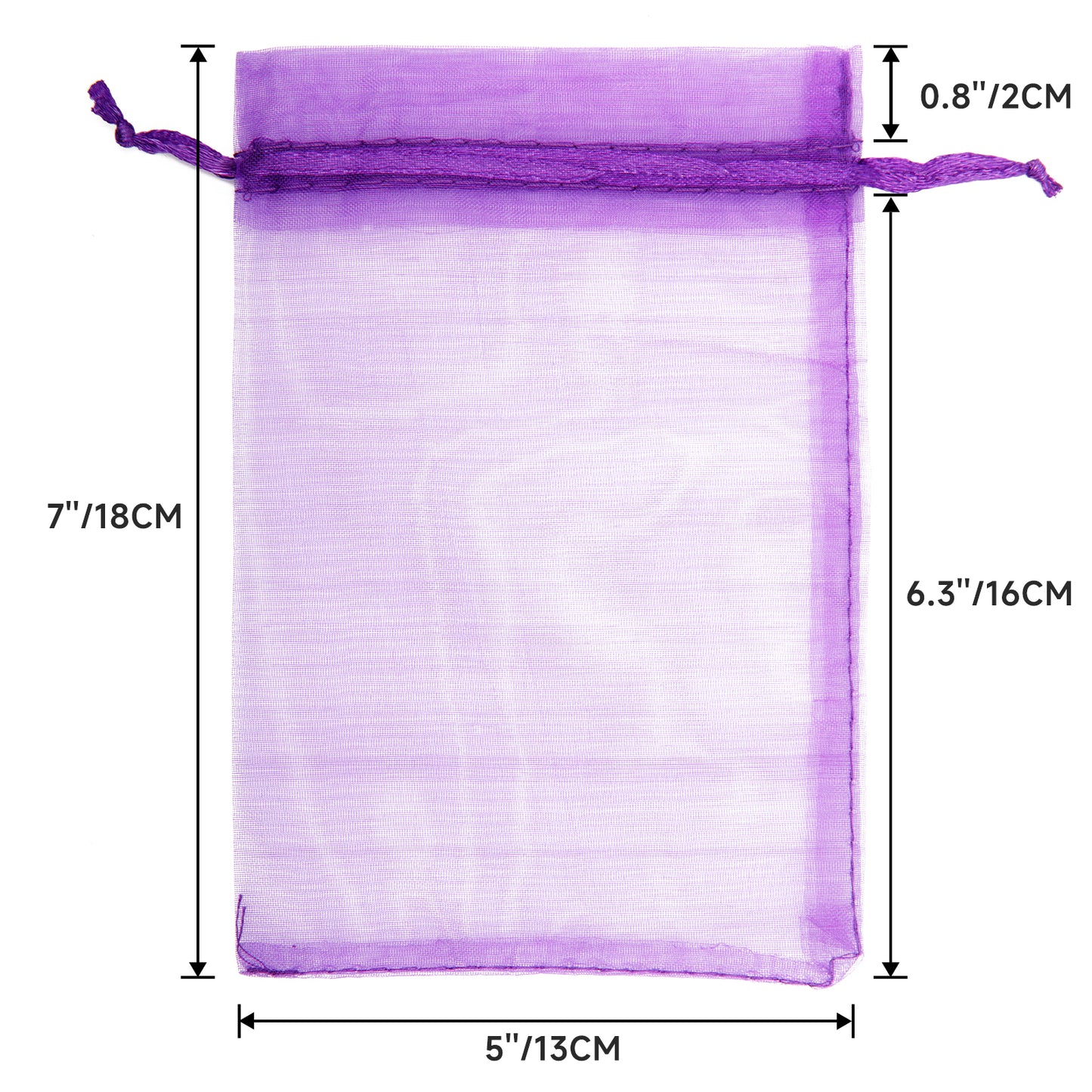 G2PLUS 25PCS Purple Organza Bags 5x7 inches, Sheer Mesh Jewelry Pouches, Organza Gift Bags with Drawstring for Candy, Jewelry, Wedding Party Favors