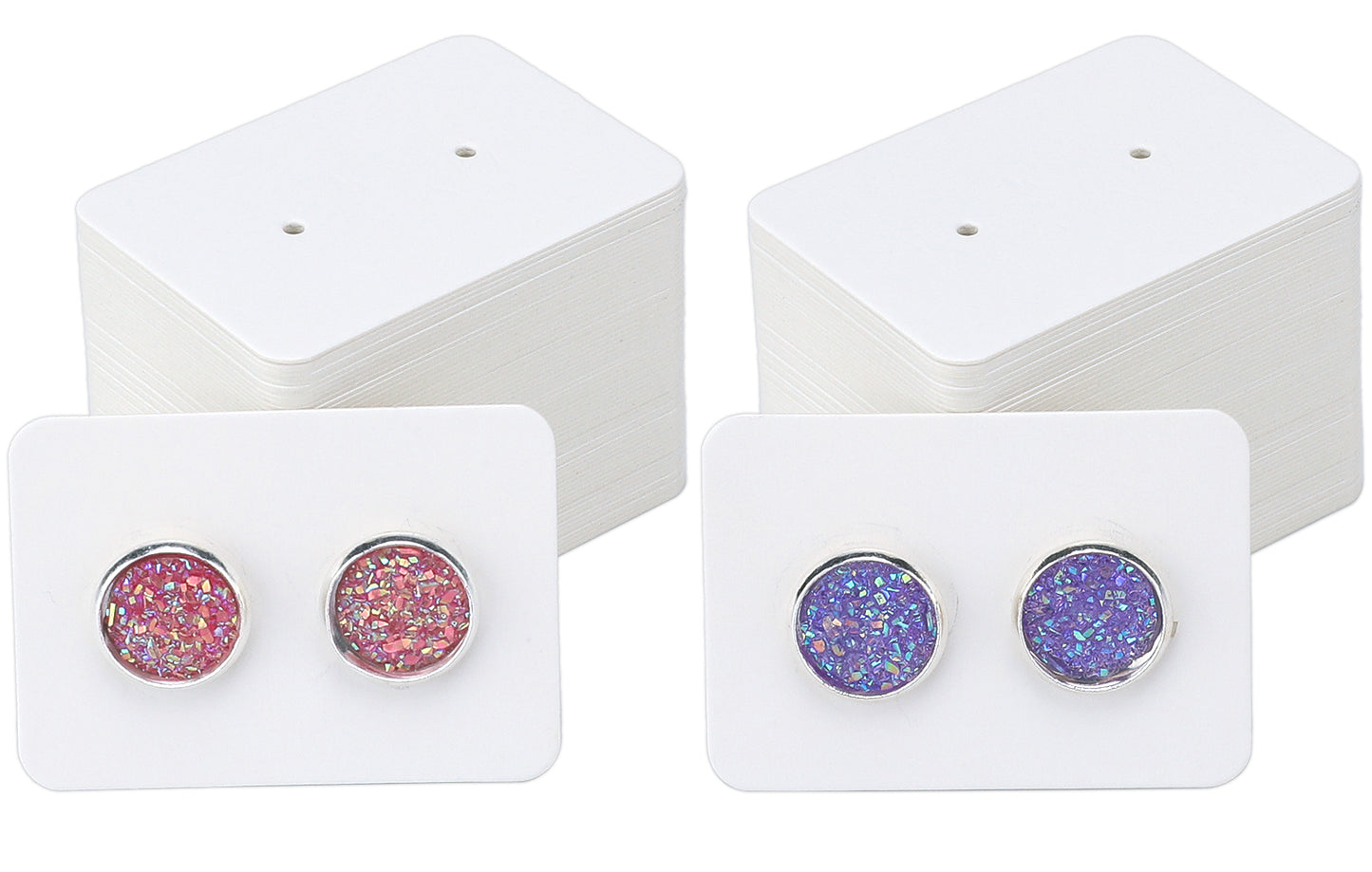 G2PLUS 200PCS White Earring Display Cards - Small Earring Card Holders - Jewellery Packaging Cards for Jewellery Making Storage & Disply