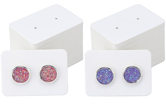 G2PLUS 200PCS White Earring Display Cards - Small Earring Card Holders - Jewellery Packaging Cards for Jewellery Making Storage & Disply