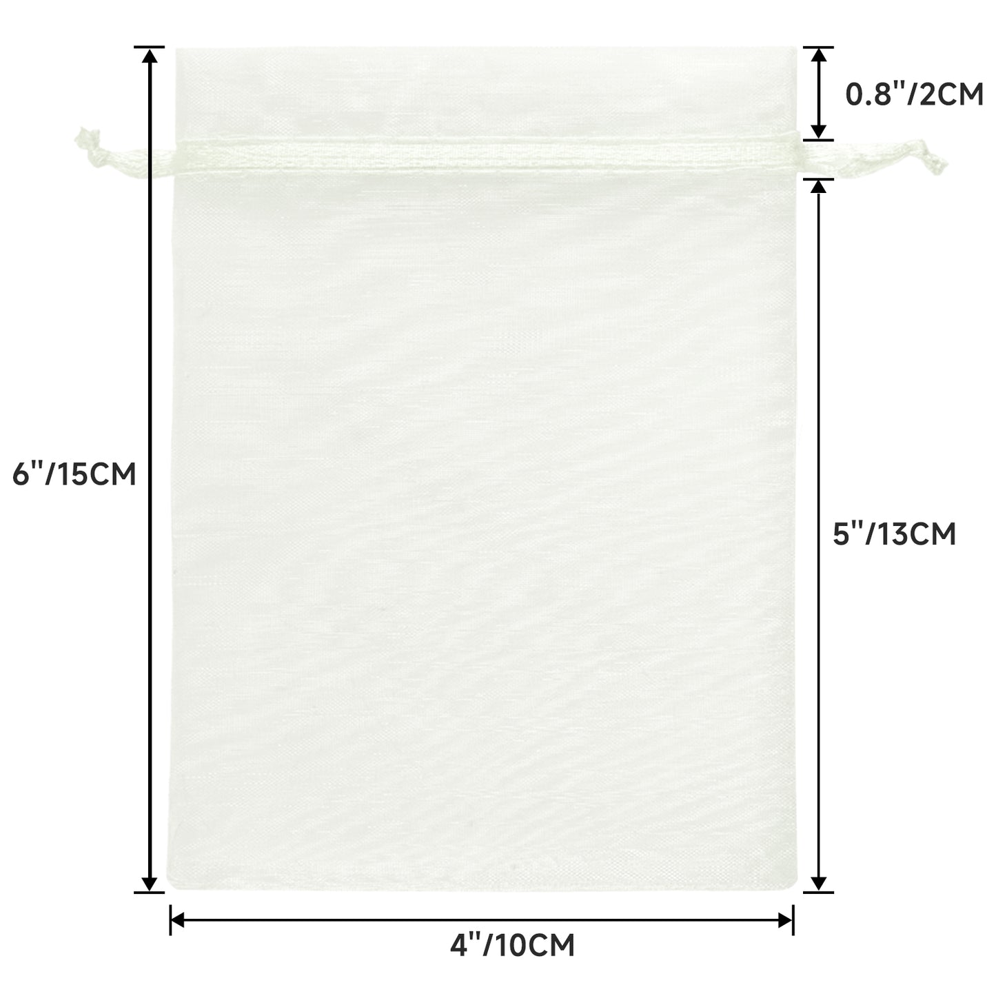 G2PLUS 100PCS Drawstring Organza Bags - Ivory Organza Bags 4x6 in Sheer Mesh Jewelry Pouches Candy Gift Wrap Pouch for Christmas, Wedding Party Favors