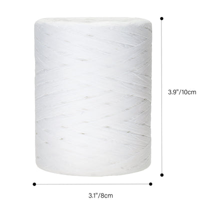 G2PLUS 218 Yards Raffia Paper Craft Ribbon, 1/4 Inch Wide Raffia Ribbon for Gift Wrapping, White Raffia Ribbon Packing Twine String for DIY Arts & Crafts, Crochet Supplies, Christmas Holiday Decor