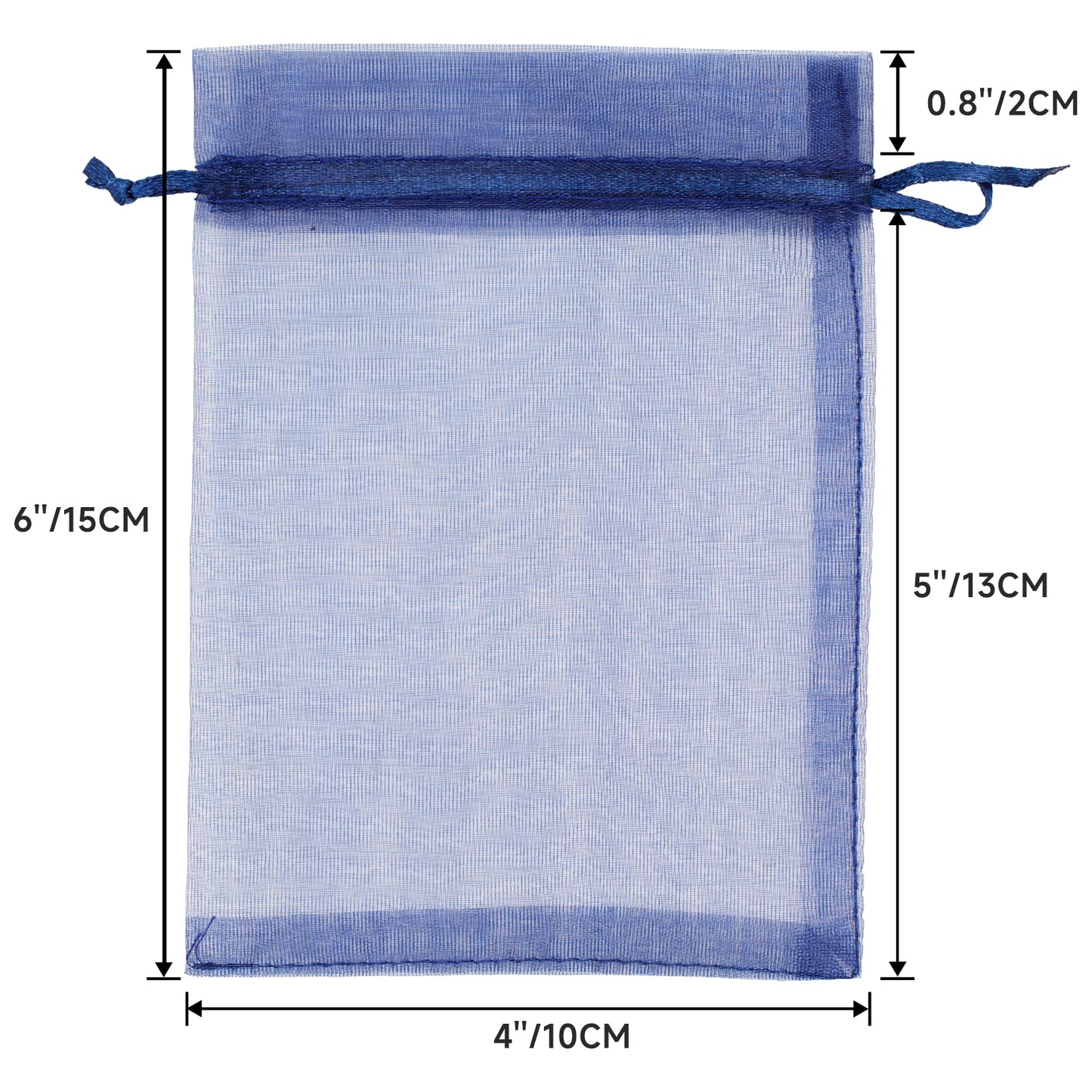 G2PLUS 100PCS Drawstring Organza Bags - Navy Blue Organza Bags 4x6 in Sheer Mesh Jewelry Pouches Candy Gift Wrap Pouch for Christmas, Wedding, Graduation Party Favors