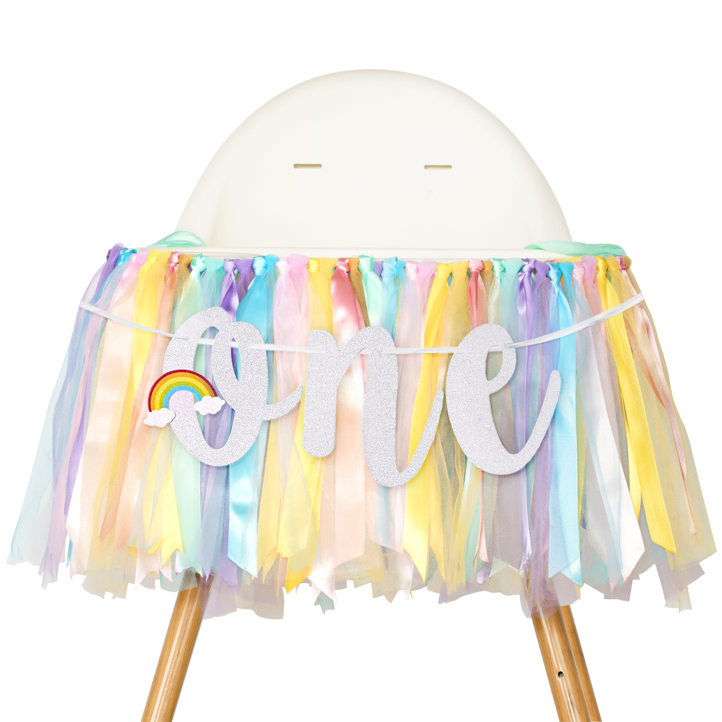G2PLUS Rainbow ONE Highchair Banner,1st Birthday High Chair Banner, Baby Donut Theme Chair Banner,Dining Chair Banner for Baby Boys and Girls 1st Birthday Party,Photo Props,Baby Shower Decoration