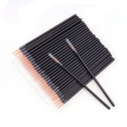 G2PLUS 100Pcs Disposable Eyeliner Brushes, Pointed Makeup Applicators with Brown Tips, Eyelash Serum Wands & Eyeshadow Applicators for Precision Eye Makeup, Beauty Salon Tools