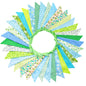 G2PLUS 36PCS Large Fabric Bunting Banner, 10M Double Sided Cotton Triangle Flag Garland-17x19CM Two Layer Green Floral Pennants for Wedding Birthday Parties