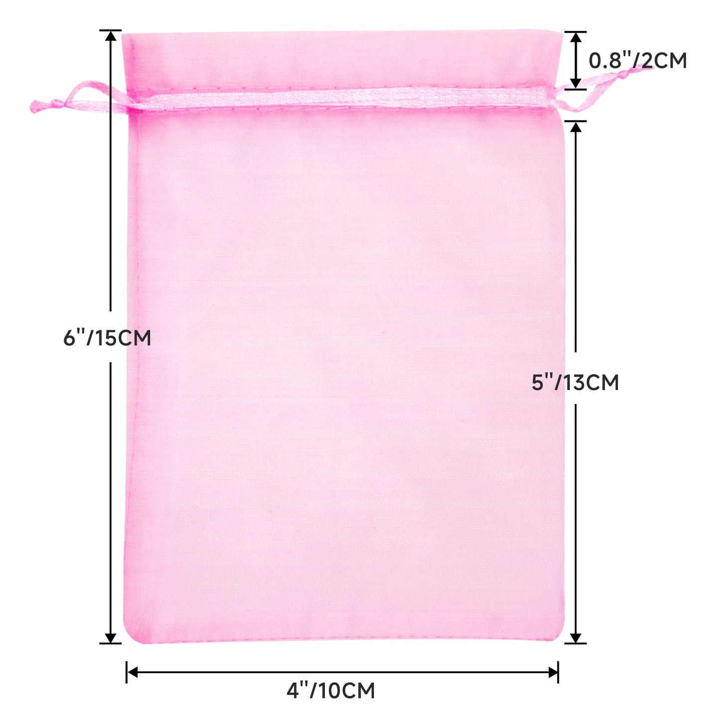 G2PLUS Rosa Organzasäckchen 10x15cm Geschenk Organzabeutel, 50 Stück Organza-Beutelchen mit Kordelzug Sie als Hochzeit Bonbonsbeutel, Schmuckbeutel, Geschenkbeutel