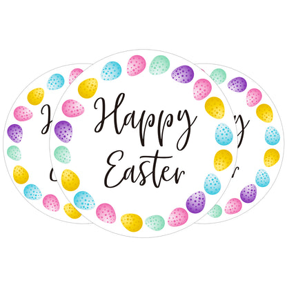 G2PLUS Easter Gift Stickers, 120Pcs Happy Easter Stickers, 2" Round Easter Eggs Labels Stickers, Personalized Easter Decoration Stickers for Gift Wrap, Easter Party, Candy Bags