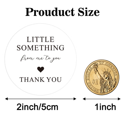 G2PLUS Thank You Gift Stickers, 60PCS Little Something from Me to You Thank You Stickers, 2in Round Thank You Envelope Seal Stickers, Elegant Gratitude Label Sticker for Gift Wrapping, Party Favors