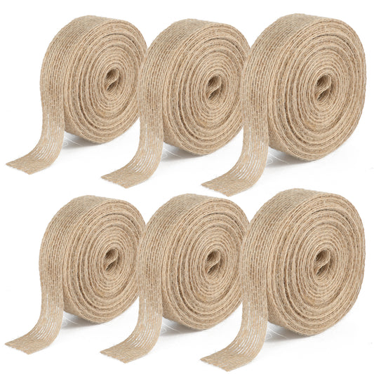 G2PLUS 2CM Natural Hessian Ribbon, 60M Jute Burlap Craft Ribbon, Brown Ribbon for Crafting, Rustic Jute Band for Bouquet, Hessian Wrapping Ribbon for Prsents, Christmas Wreaths Project