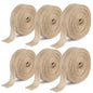 G2PLUS 2CM Natural Hessian Ribbon, 60M Jute Burlap Craft Ribbon, Brown Ribbon for Crafting, Rustic Jute Band for Bouquet, Hessian Wrapping Ribbon for Prsents, Christmas Wreaths Project