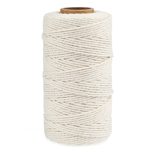 G2PLUS 100M Beige String Twine, 2MM Craft Cotton Thread Durable Twine Perfect for Baking Butchers DIY Crafts and Handmade Arts