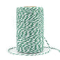 G2PLUS 100M Green and White Craft Bakers Twine 2MM Cotton Garden Thread Durable Tags Tie Labels String Spool for DIY Crafts and Handmade Arts (Green and White)