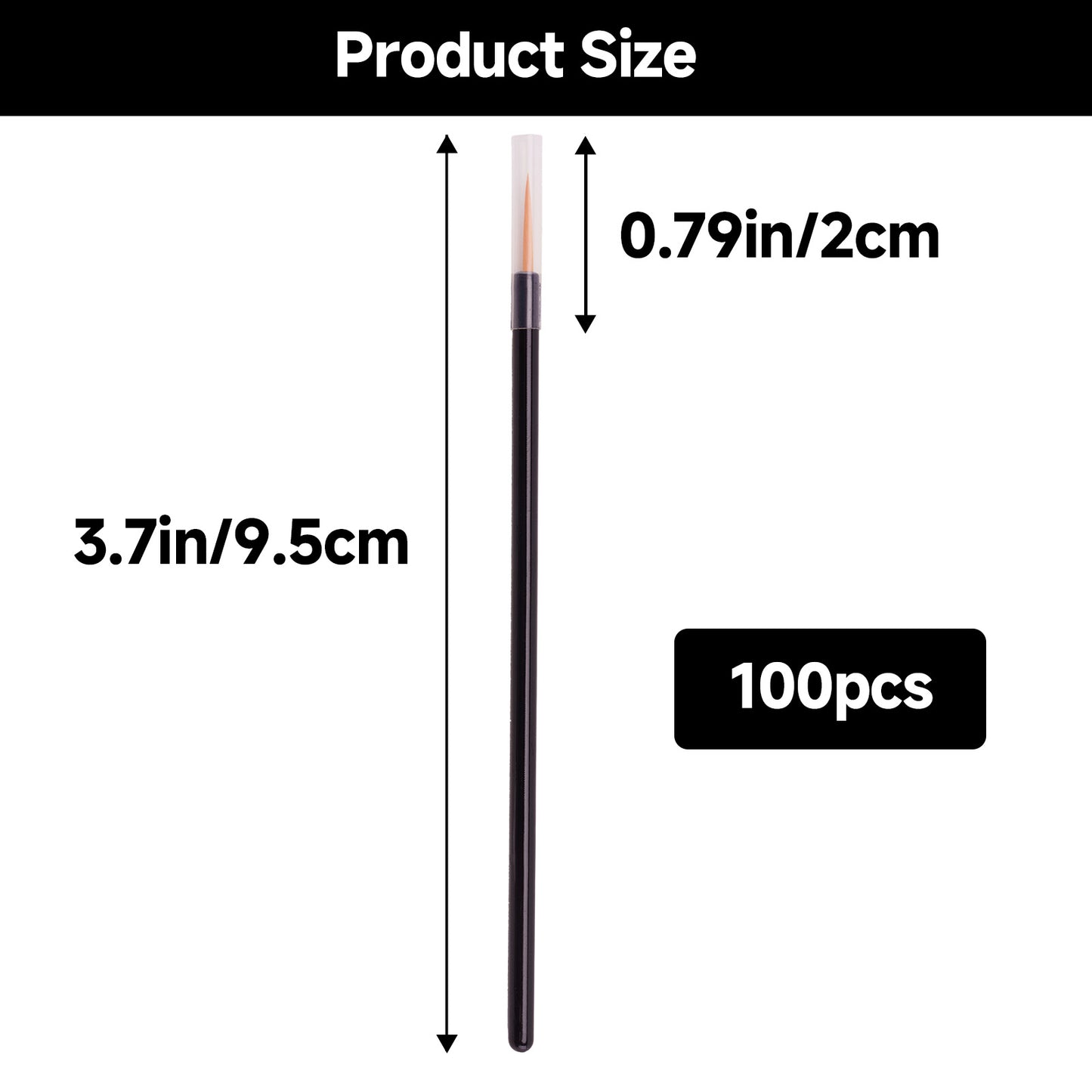 G2PLUS 100Pcs Disposable Eyeliner Brushes, Pointed Makeup Applicators with Brown Tips, Eyelash Serum Wands & Eyeshadow Applicators for Precision Eye Makeup, Beauty Salon Tools