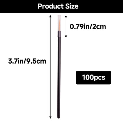 G2PLUS 100Pcs Disposable Eyeliner Brushes, Pointed Makeup Applicators with Brown Tips, Eyelash Serum Wands & Eyeshadow Applicators for Precision Eye Makeup, Beauty Salon Tools