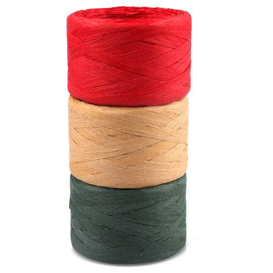 G2PLUS 200M Colorful Raffia Paper Ribbon, Paper Curling Ribbon, Packaging String Twine for Gift Box Wrapping